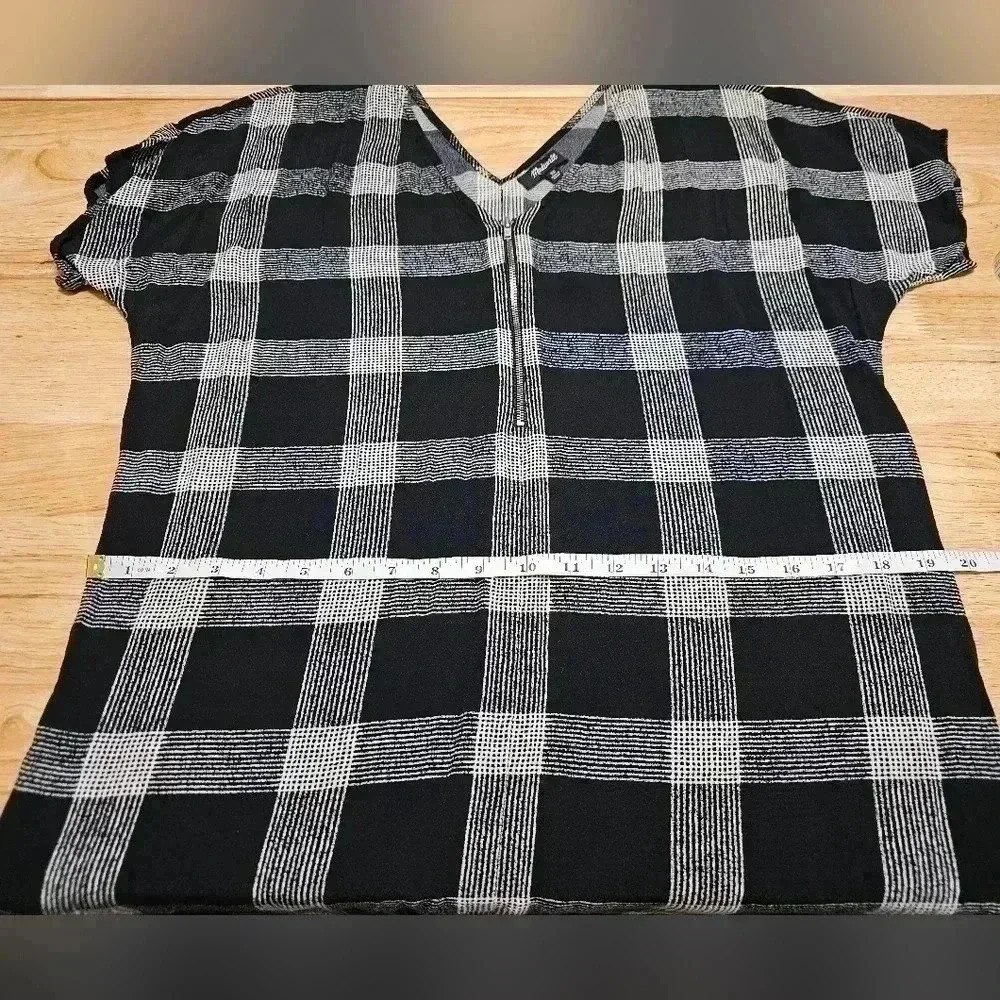 Madewell Women's XS Black and White Plaid Sheath Dress - Picture 3 of 10